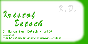 kristof detsch business card